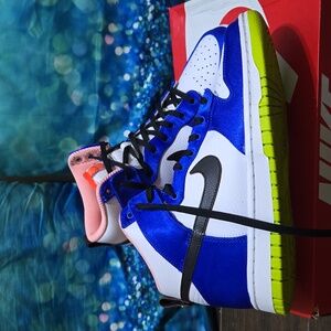 Nike Dunk High , women 9, Black Racer Blue